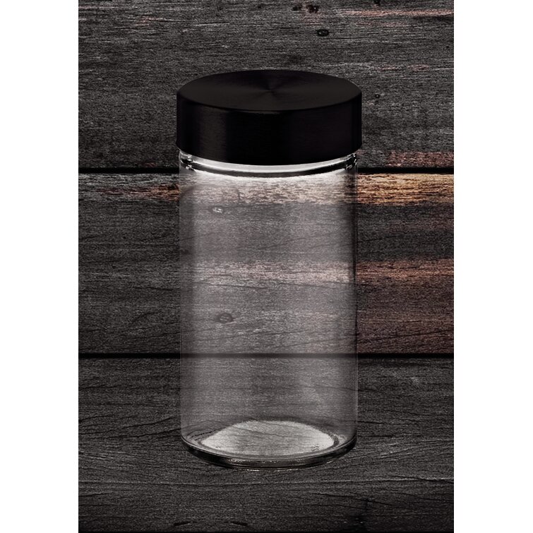 Kamenstein Empty Jars With Black Cap Set Of 12 3 Ounce